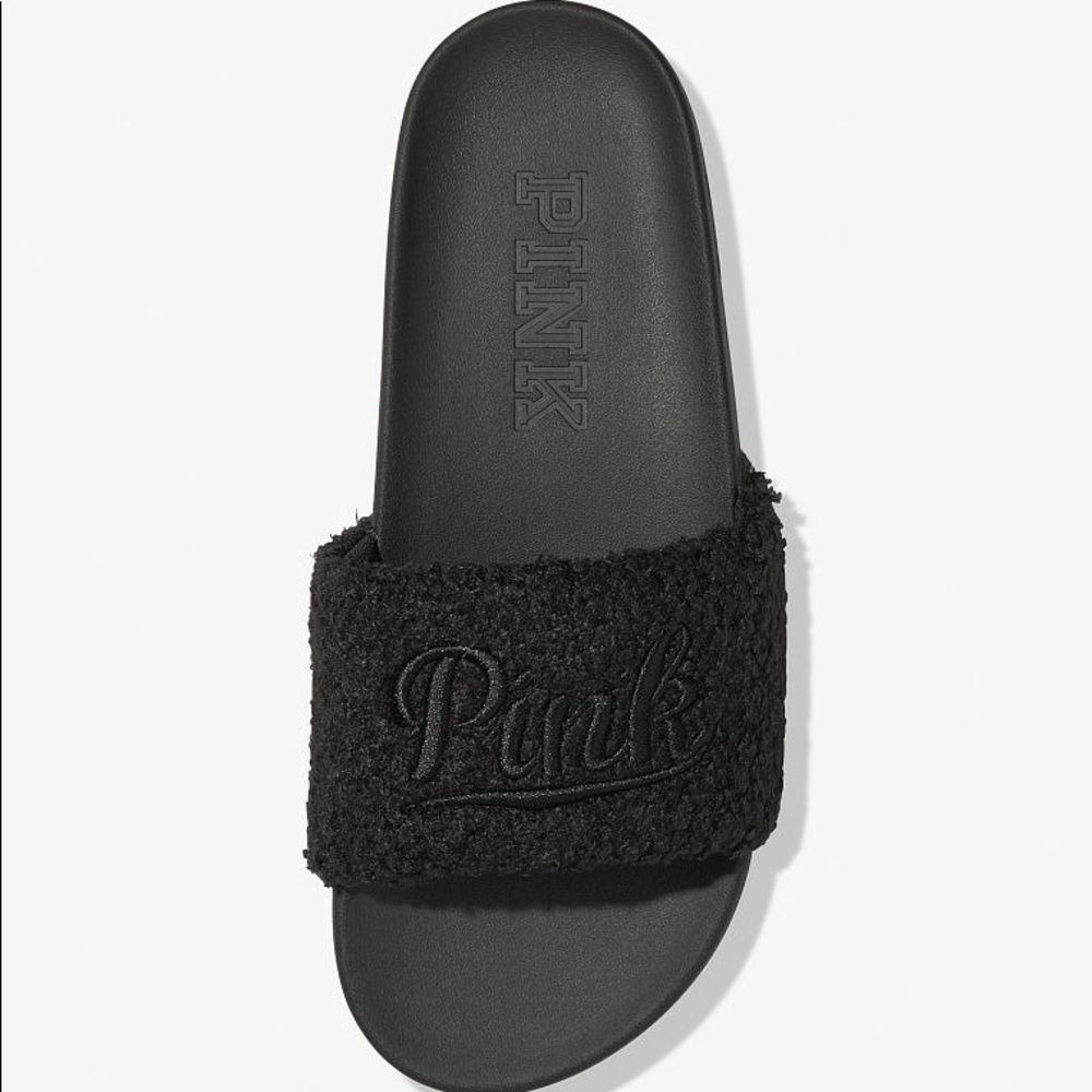 VS PINK (BLACK) SHERPA SLIDES